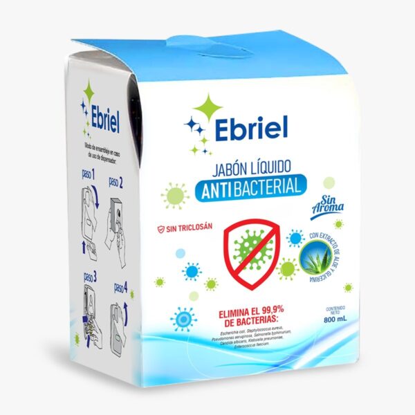 JABÓN LIQUIDO ANTIBACTERIAL SACHET SIN AROMA 800 ml.