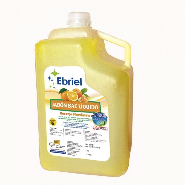 JABÓN LIQUIDO BAC NARANJA MANDARINA 4 LT.