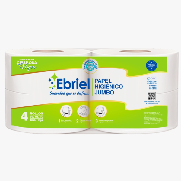 PAPEL HIGIÉNICO JUMBO 400 mt 100% CELULOSA x 4 Rollos