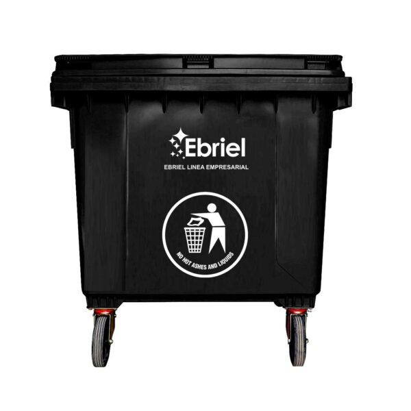 CONTENEDOR DE RESIDUOS SOLIDOS SIN PEDAL 1100 LT NEGRO