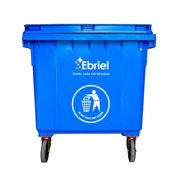CONTENEDOR DE RESIDUOS SOLIDOS SIN PEDAL 1100 LT AZUL