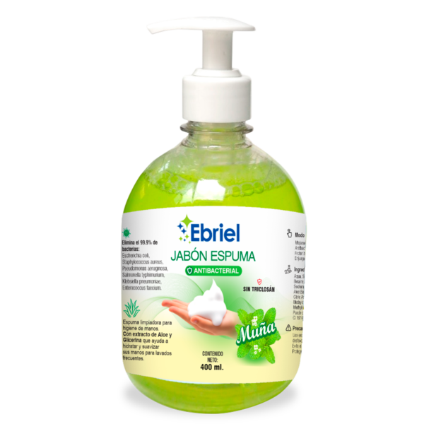 JABON ANTIBACTERIAL ESPUMA MUÑA EBRIEL FRASCO 400 ML