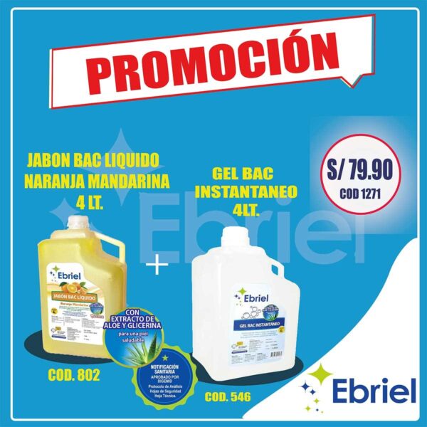 JABÓN NARANJA MANDARINA 4LT + GEL ALCOHOL 4LT