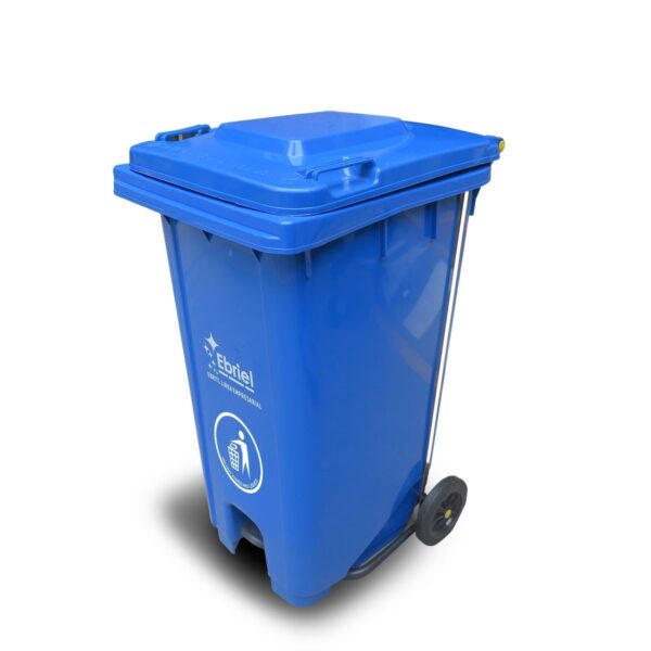TACHO RECOLECTOR ECOLÓGICO CON SISTEMA A PEDAL DE 120 L - AZUL