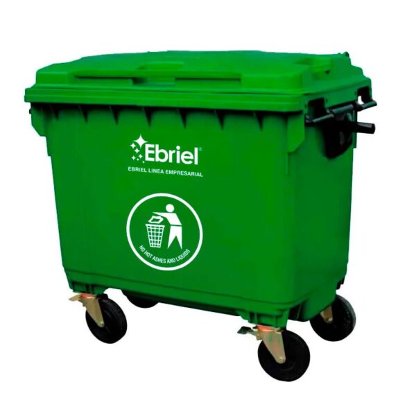 CONTENEDOR DE RESIDUOS SOLIDOS SIN PEDAL 1100 LT VERDE